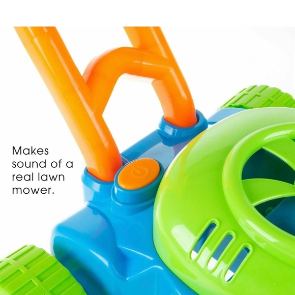 Toy Push Bubble Lawnmower Pretend Play Bubble Machine Lawn Mower with Light Up - Picture 8 of 9